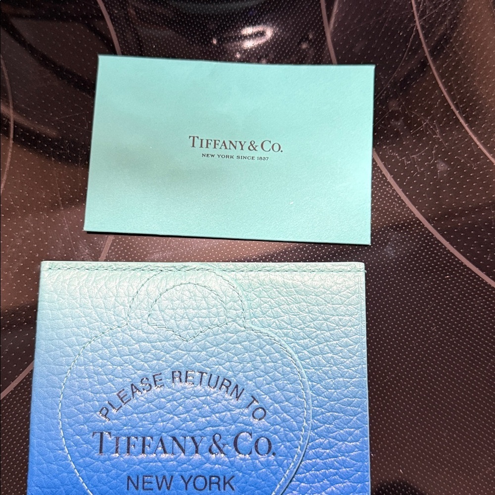 Tiffany & Co. Blue Leather Card Holder - Picture 2 of 2